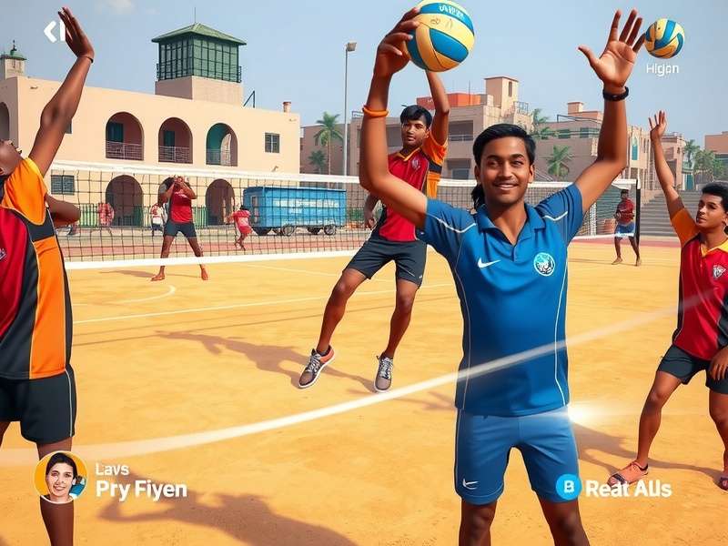 Indian players enjoying Volley Victors UP during a local tournament
